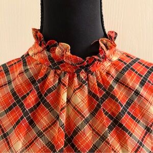 Tommy Hilfiger Red, Black and Cream Plaid Ruffle Dress